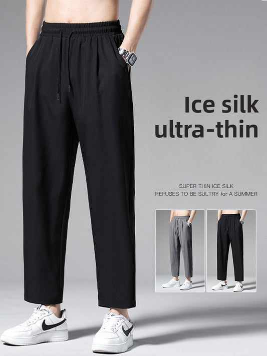 Mens Straight Leg Cropped Casual Pants